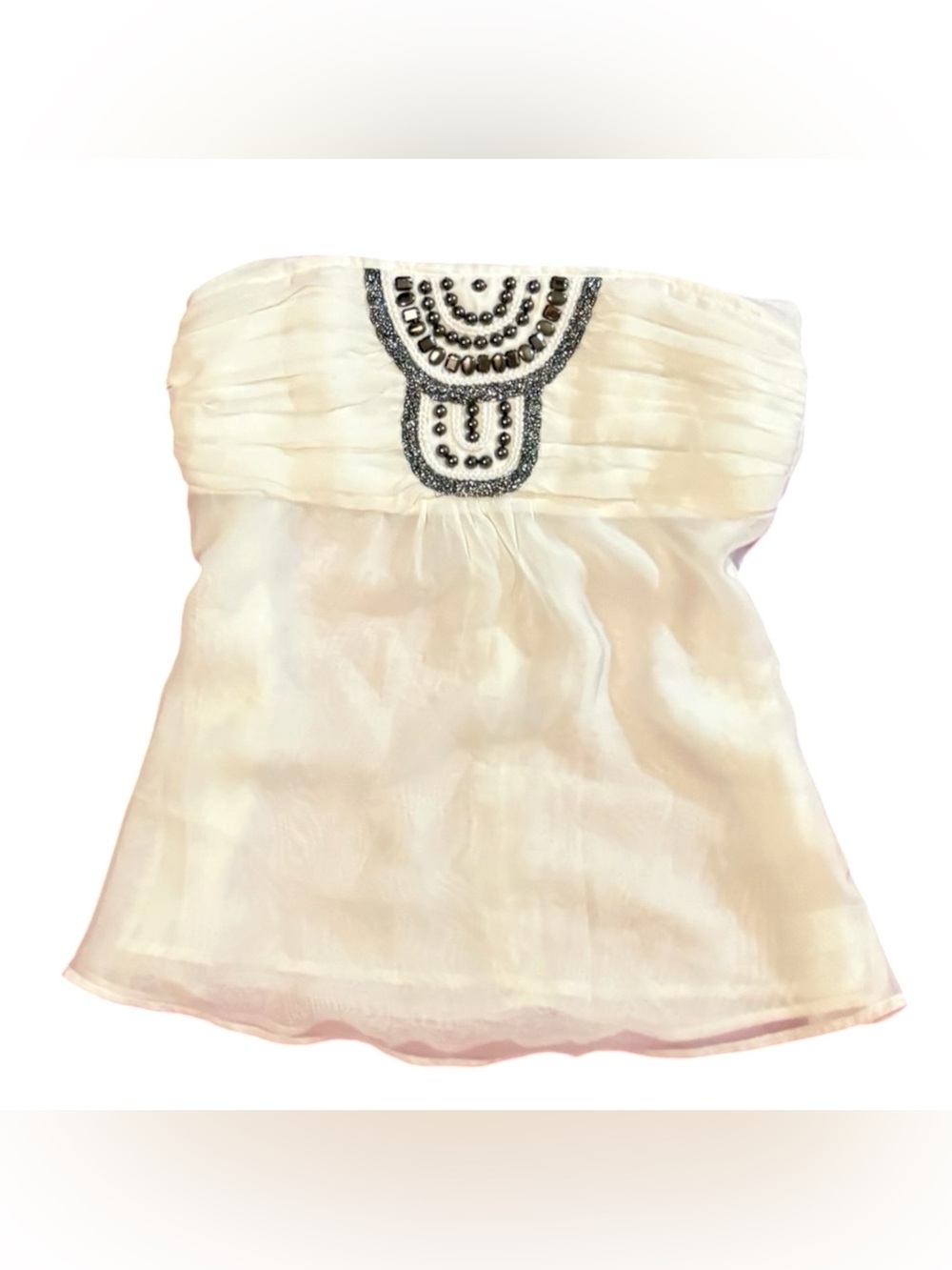 Y2K seductions beaded detailed strapless bustier top